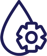 Water droplet icon with service gear